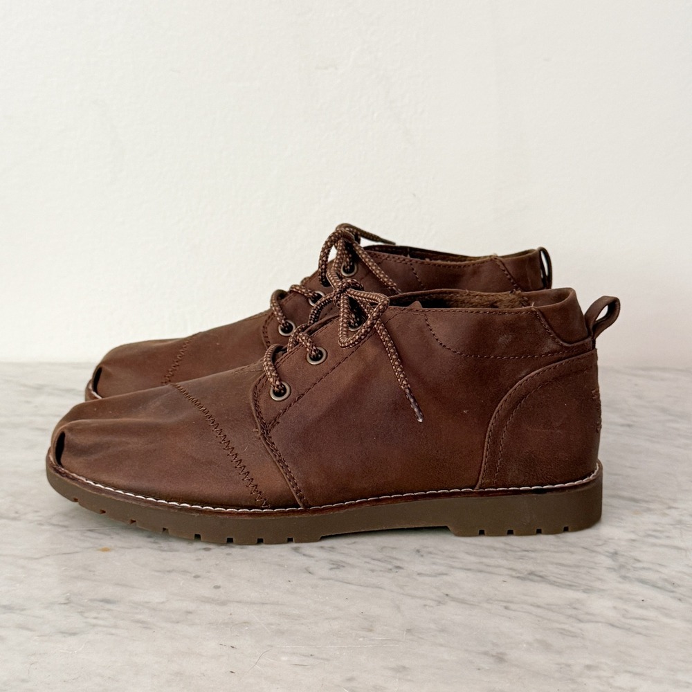 BOBS from Skechers Chukka Boots Lace Up‎ Memory Foam Size 8 Brown Ankle Desert